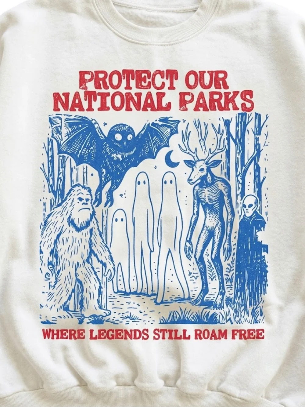 Gildan Protect Our National Parks White Graphic Sweatshirt